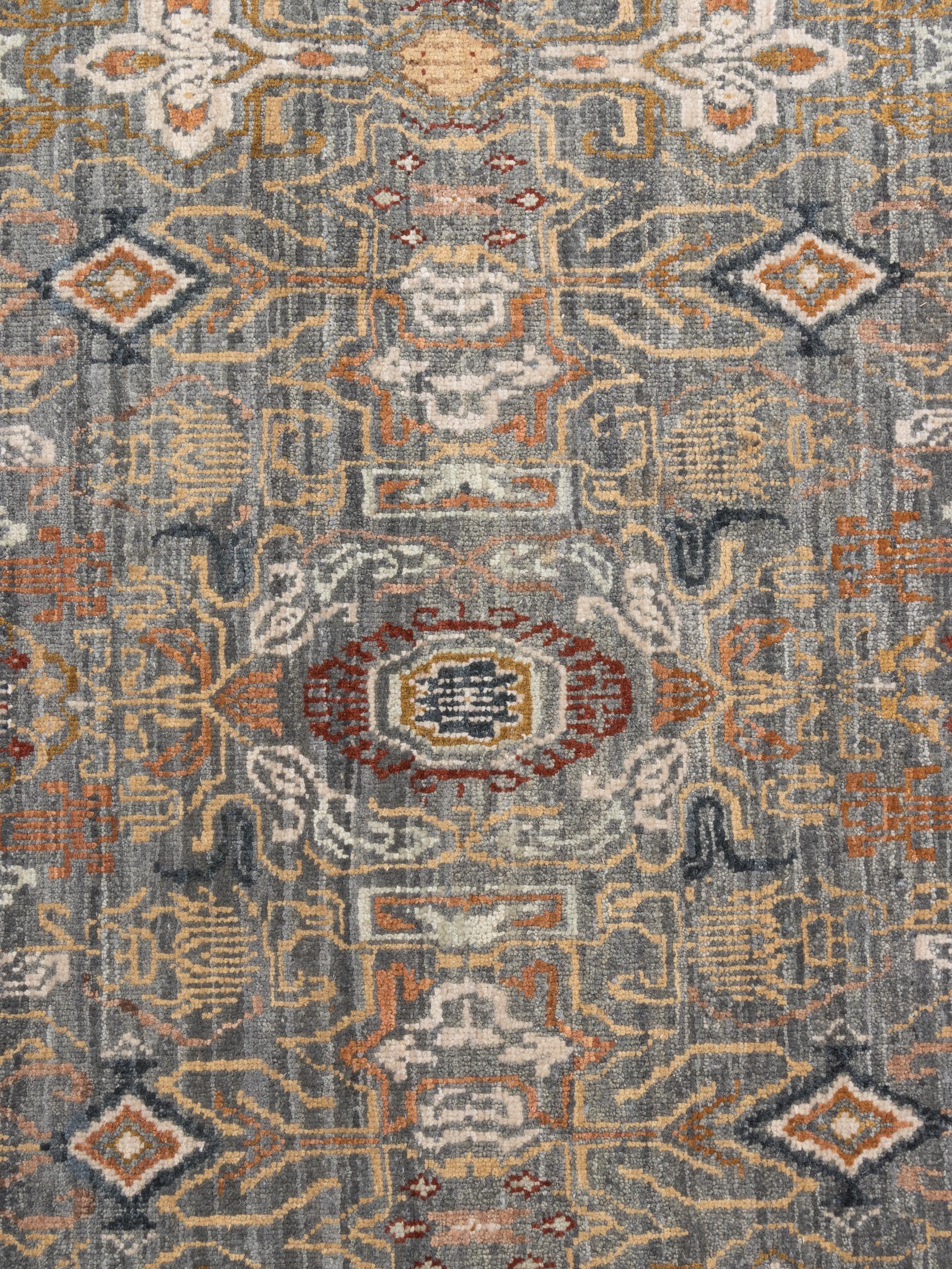 A Contemporary Fireplace-Fitted Wool Rug