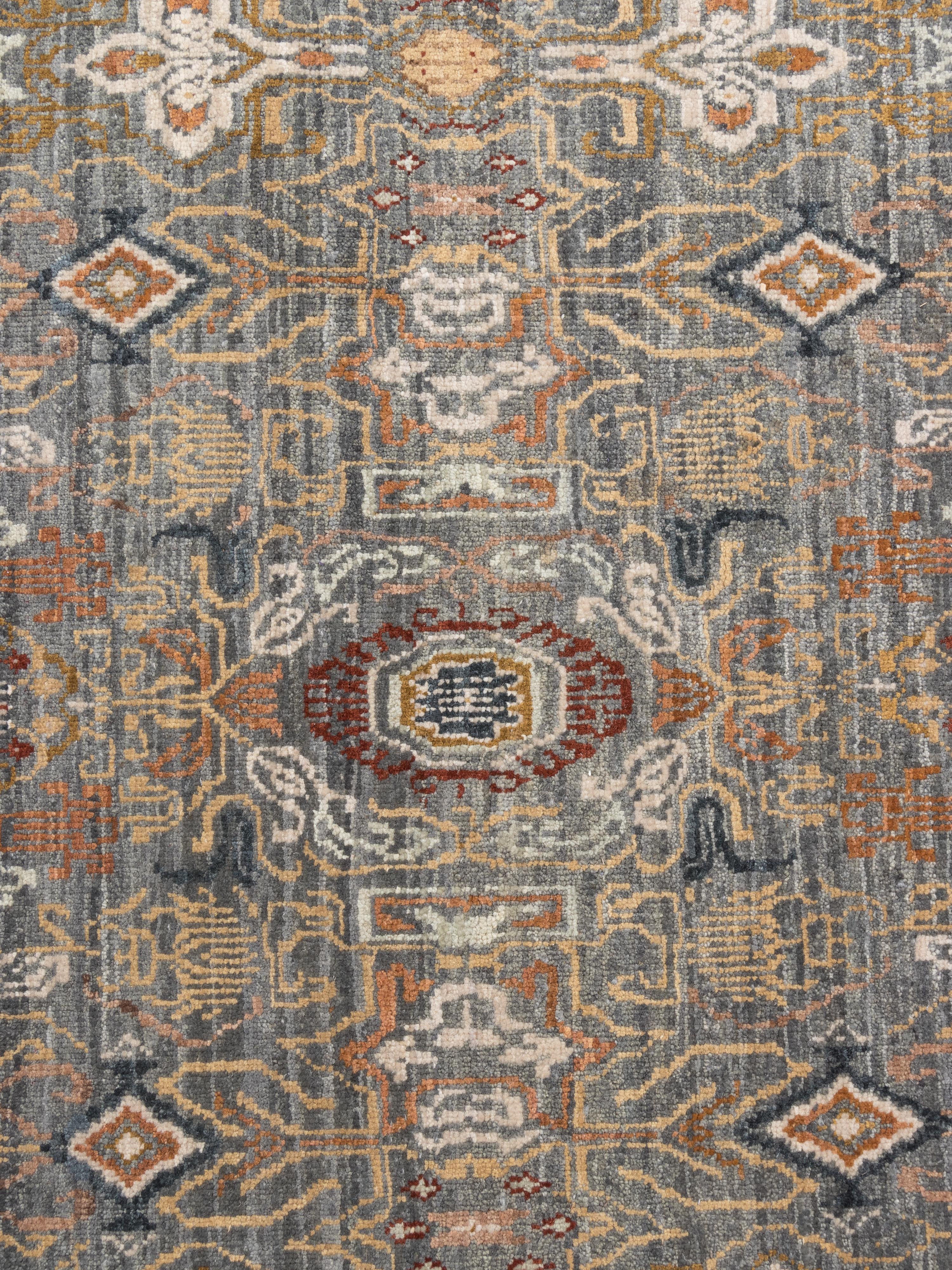 A Contemporary Fireplace-Fitted Wool Rug