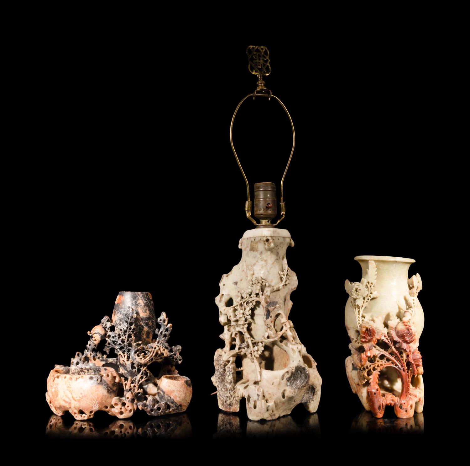 15 Chinese Carved Soapstone Articles