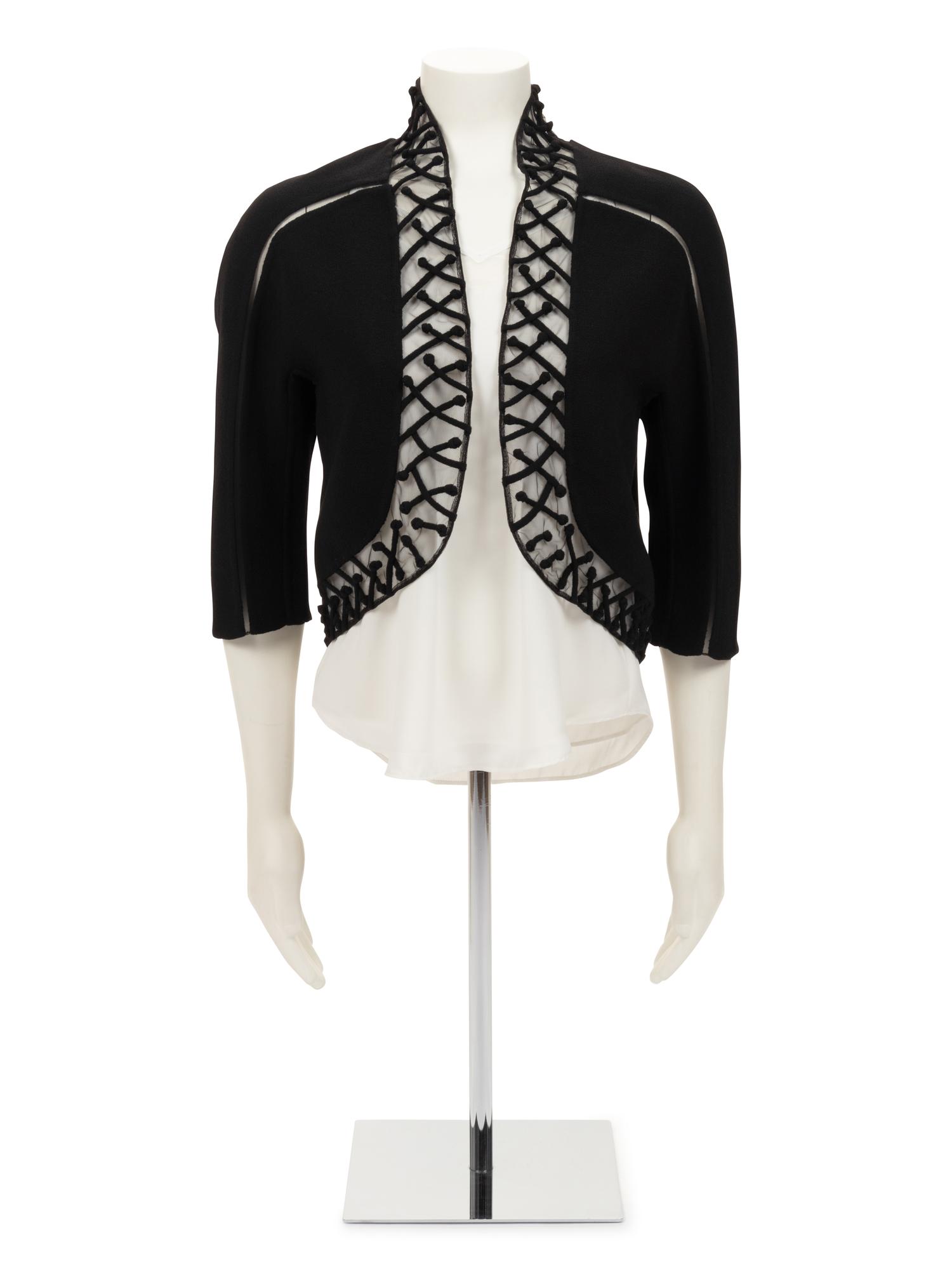 Ralph Rucci Crepe and Net Bolero Jacket