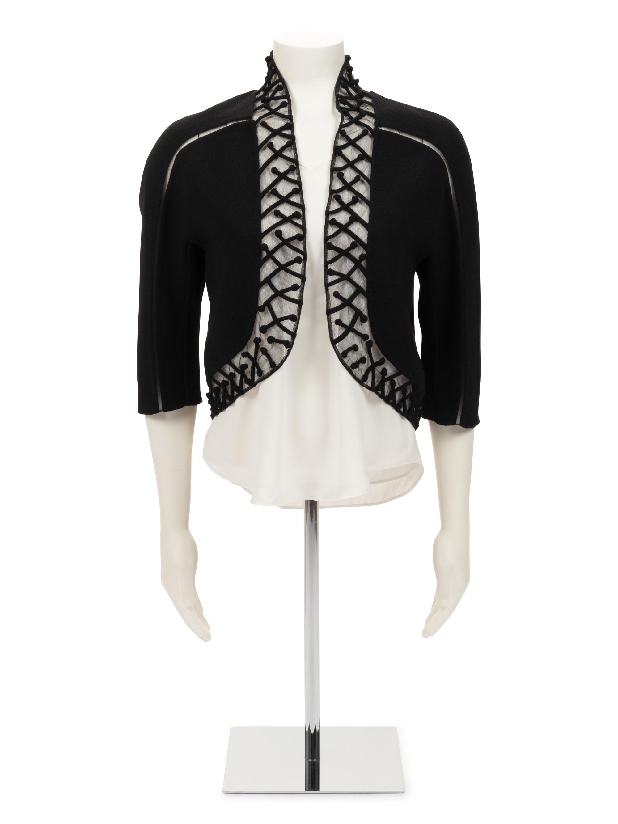 Ralph Rucci Crepe and Net Bolero Jacket