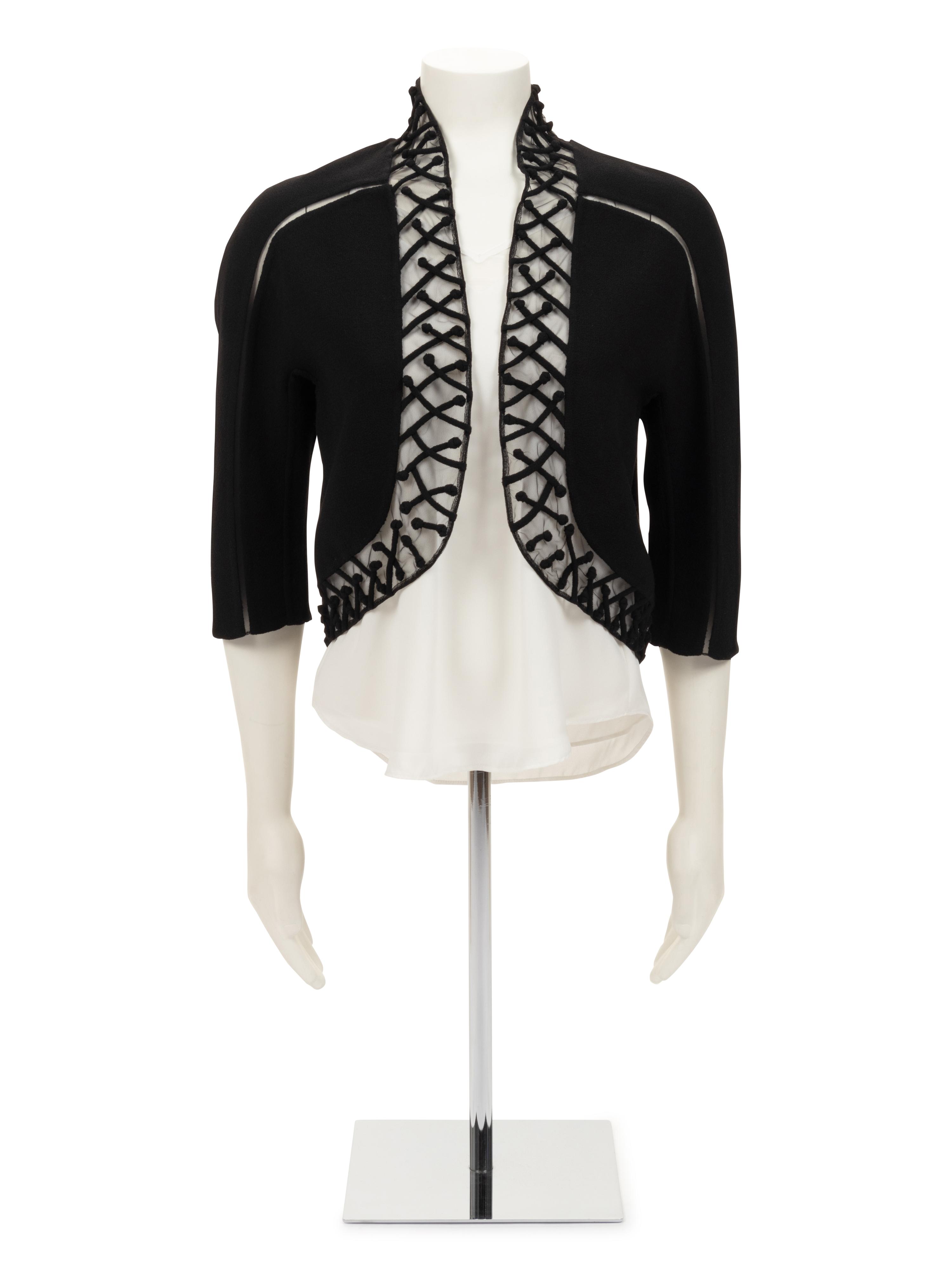 Ralph Rucci Crepe and Net Bolero Jacket