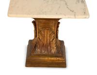 A Continental Giltwood Marble-Top Side Table