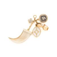 Silver, Yellow Gold, and Multigem Charm Necklace and Chatelaine