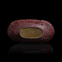 A Large Chinese Carved Cinnabar Lacquer Snuff Bottle, Late Qing-Republic Period