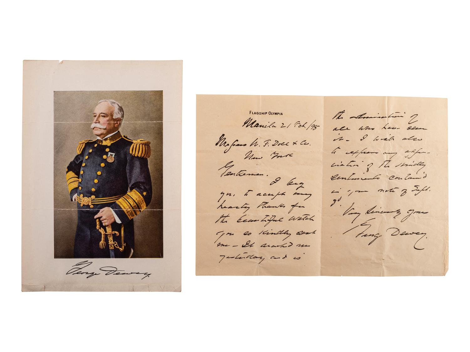 [SPANISH AMERICAN WAR] -- DEWEY, George (1837-1917) & ALGER, Russell A. (1836-1907). Correspondence related to Illinois Congressman William H. Hinrichsen, comprising: