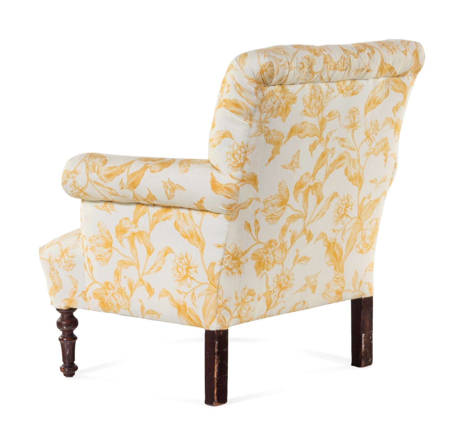 A William IV Style Button Tufted Mahogany Easy Chair