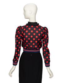 GUCCI, CROPPED POLKA DOT JACKET