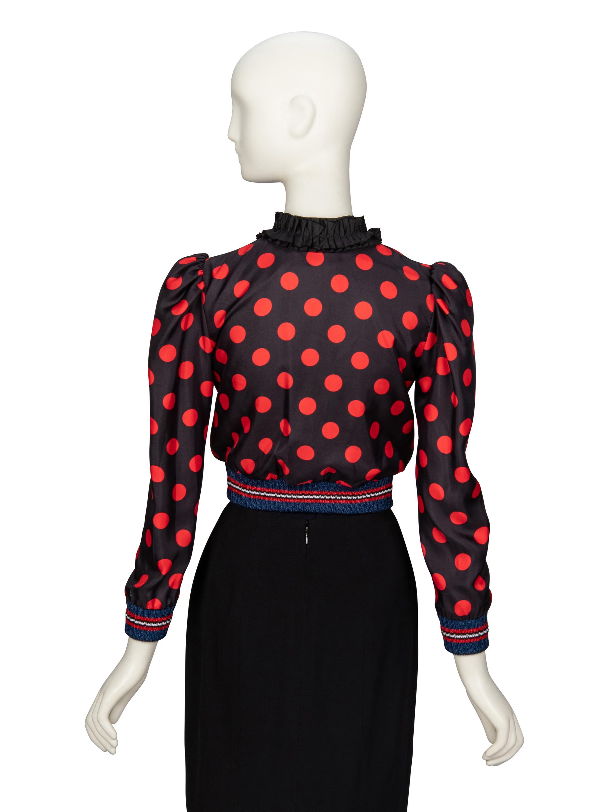 GUCCI, CROPPED POLKA DOT JACKET