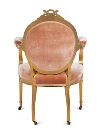 A Louis XVI Style Giltwood Fauteuil