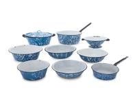 A Collection of Chrysolite Enameled Graniteware Cook and Bakeware