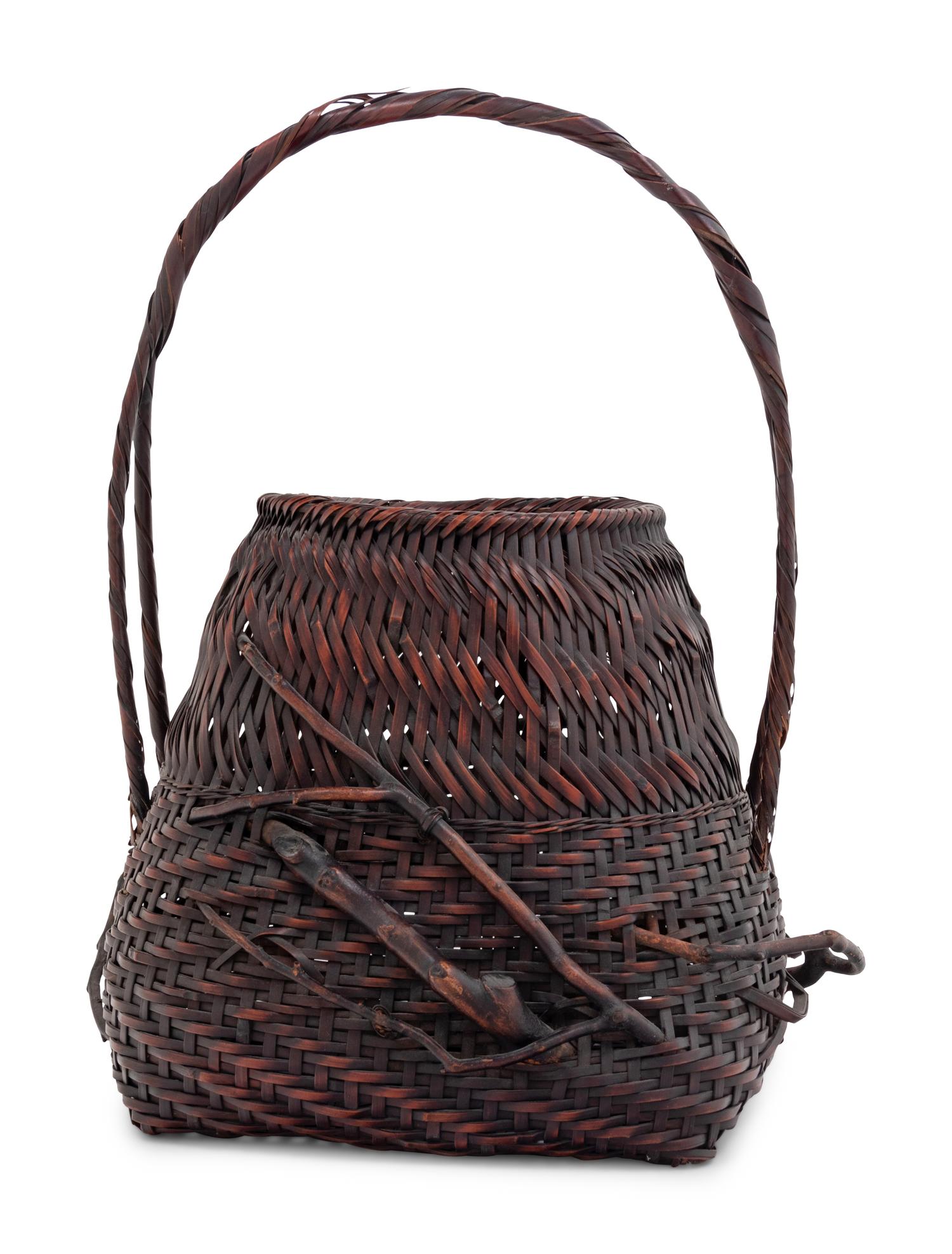 A Bamboo Flowering Arranging Basket