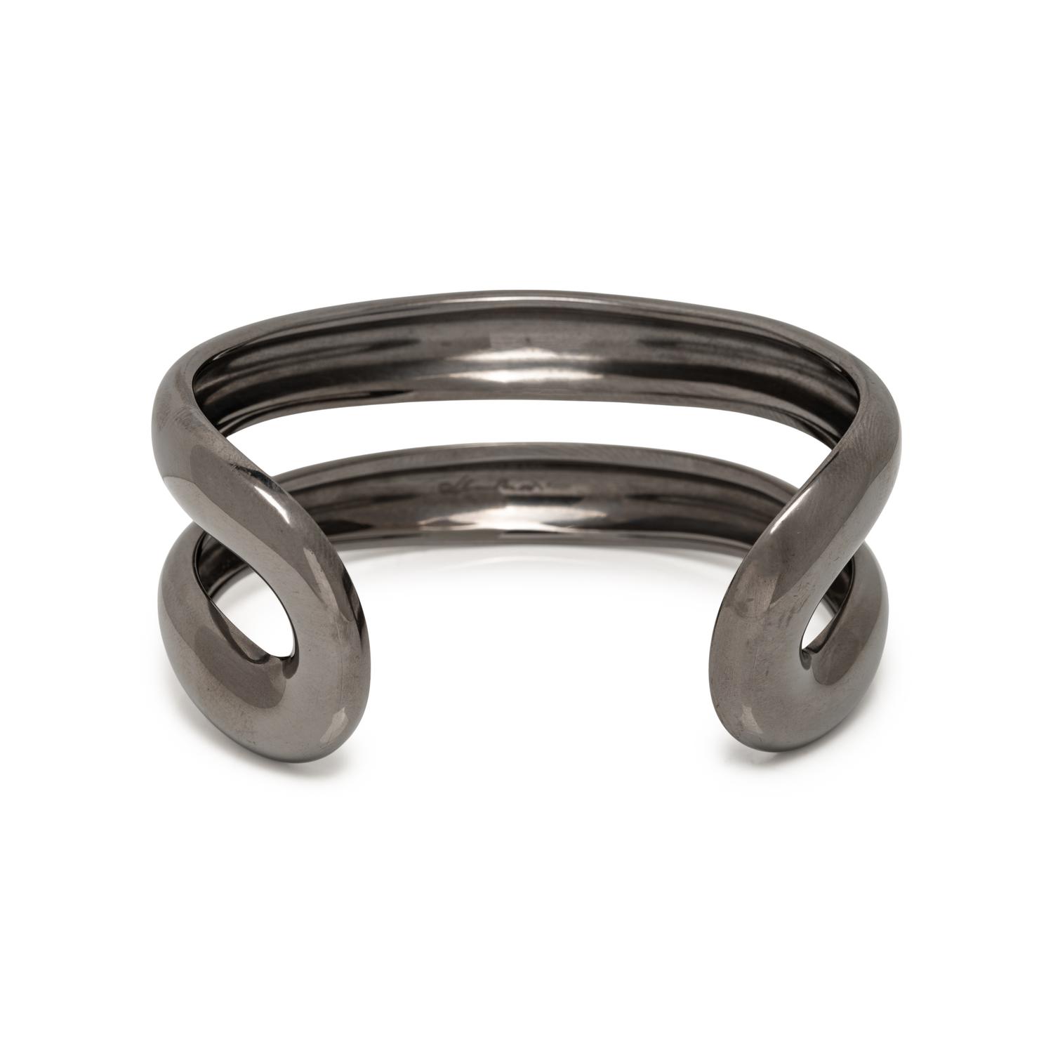 TIFFANY & CO., ELSA PERETTI, RUTHENIUM OVER COPPER 'OPEN CENTER CUFF' BRACELET
