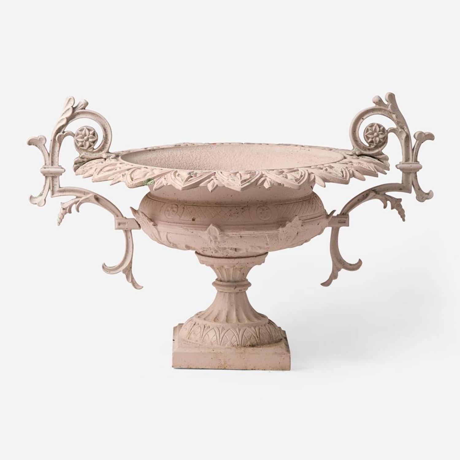 A large painted cast iron two-handled garden urn J.W. Fiske & Co., New York, NY, late 19th century