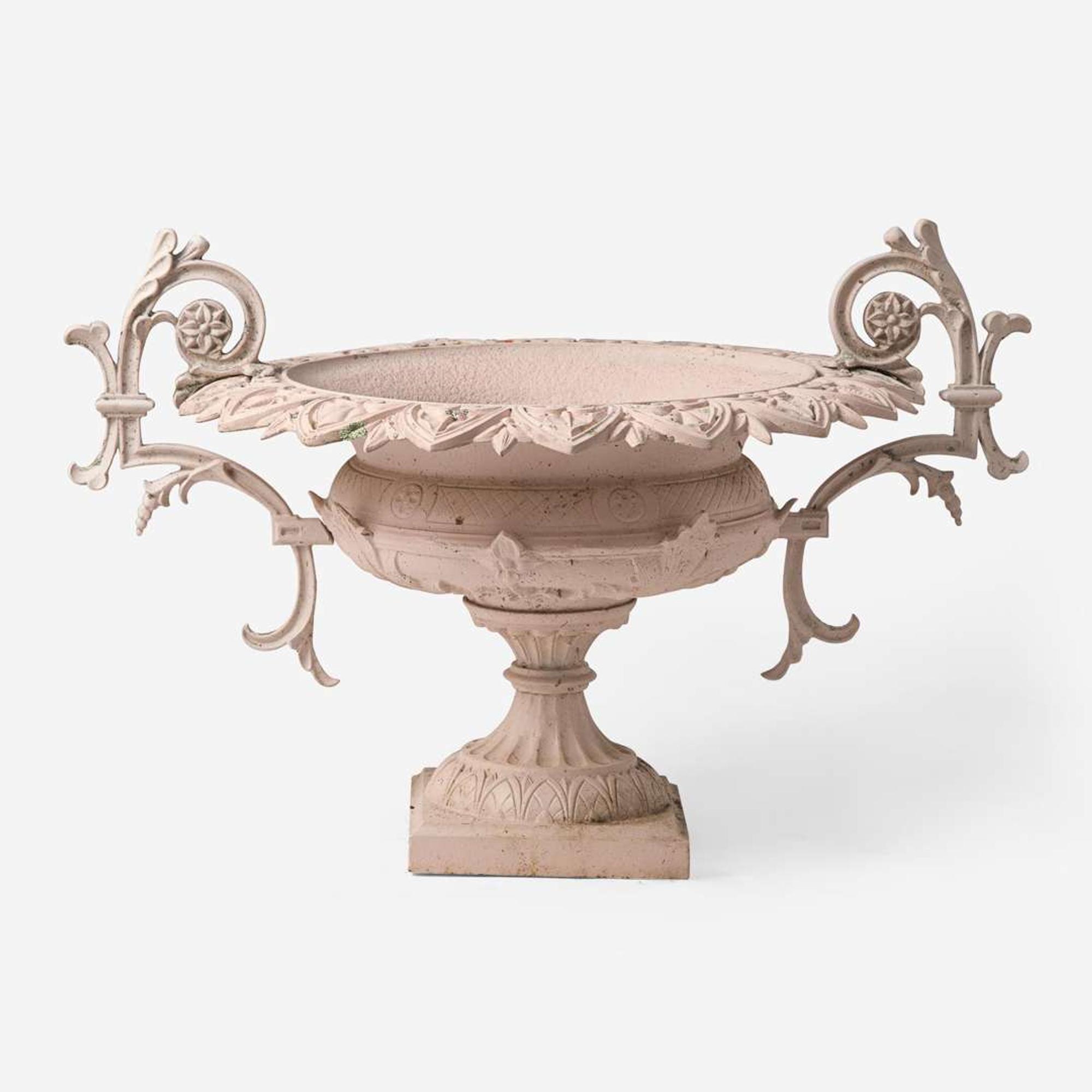 A large painted cast iron two-handled garden urn J.W. Fiske & Co., New York, NY, late 19th century