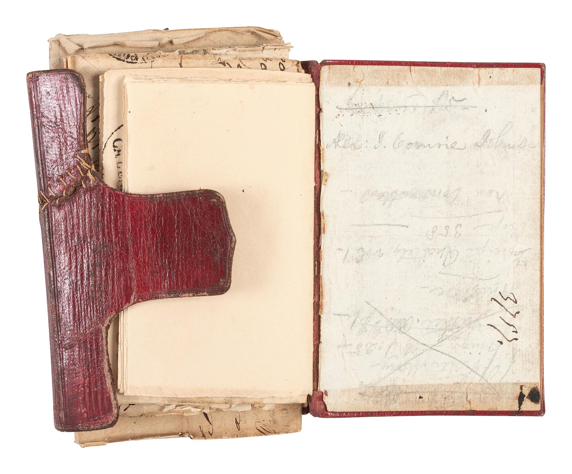 VAN BUREN, Martin (1782-1862). Passport document signed ("M. Van Buren"), as Secretary of State. 1830. Set in a book with accompanying travel documents.