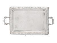 A Chinese Export Silver Serving Tray