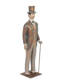Folk Art Man With Top Hat and Cane