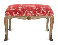 An Italian Painted and Parcel Gilt Stool