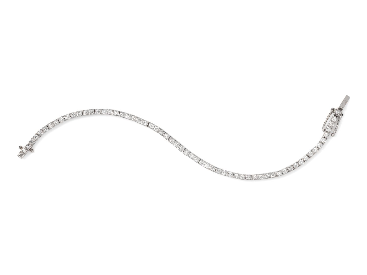 A Platinum and Diamond Bracelet,