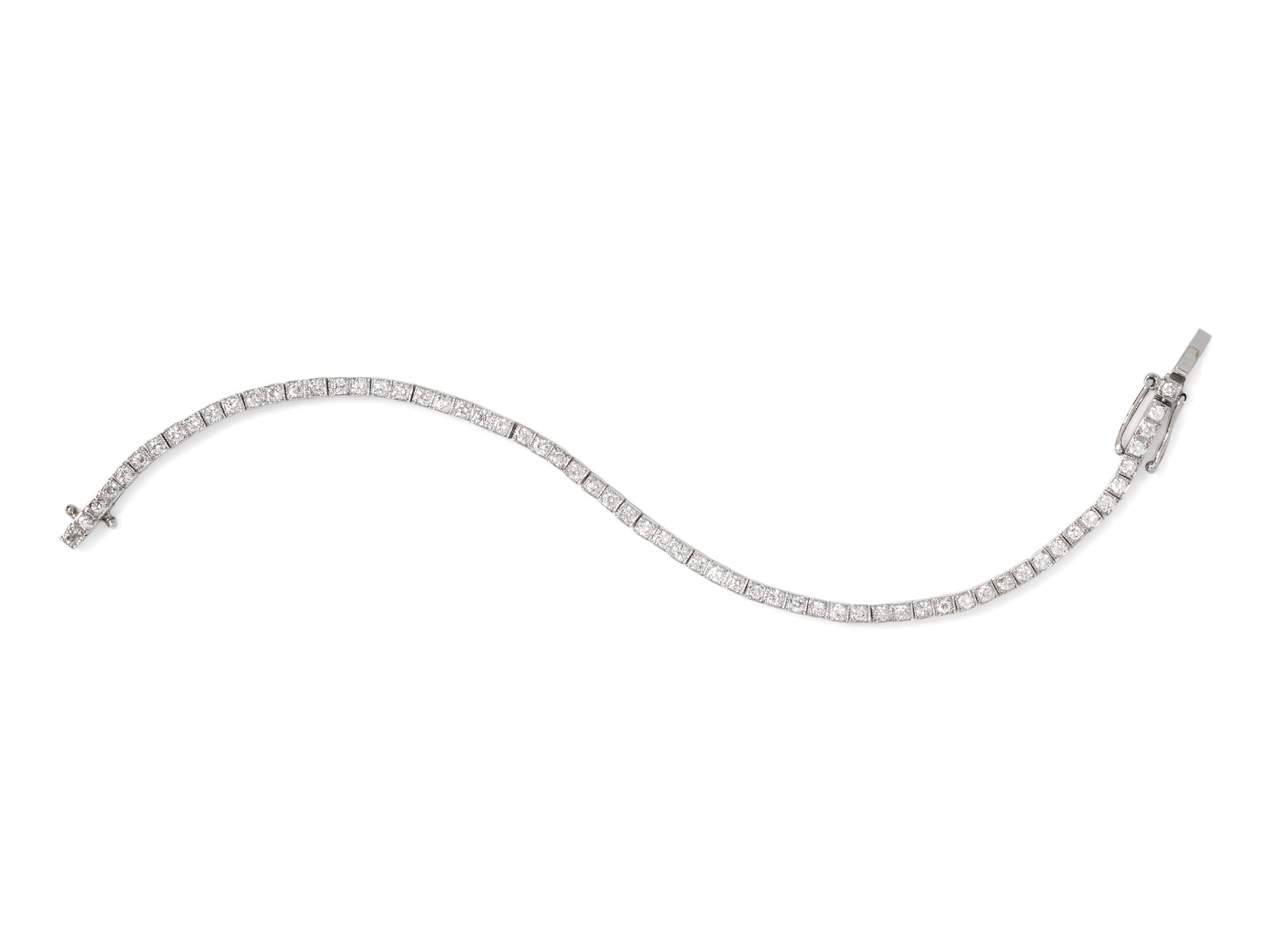A Platinum and Diamond Bracelet,