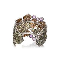 ANDREA MOLINARI, SILVER AND MULTIGEM CUFF BRACELET