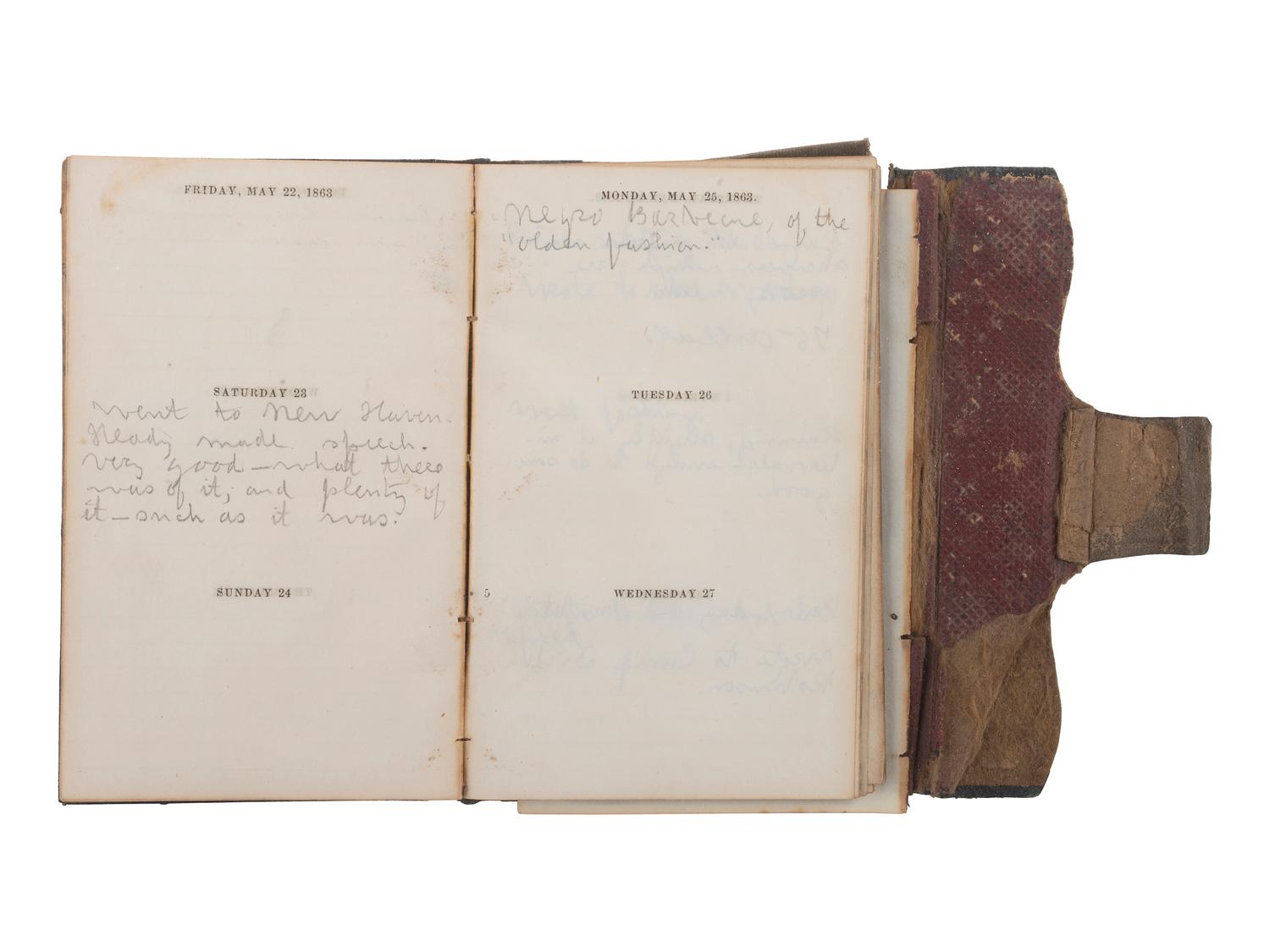 [CIVIL WAR] -- [QUANTRILL'S RAIDERS]. Diary of H.M. McCarty, editor of the Border Star at Westport, Missouri, with entries referencing 1863 clashes between Union soldiers and southern sympathizers, guerilla activity, and Quantrill's Raiders.