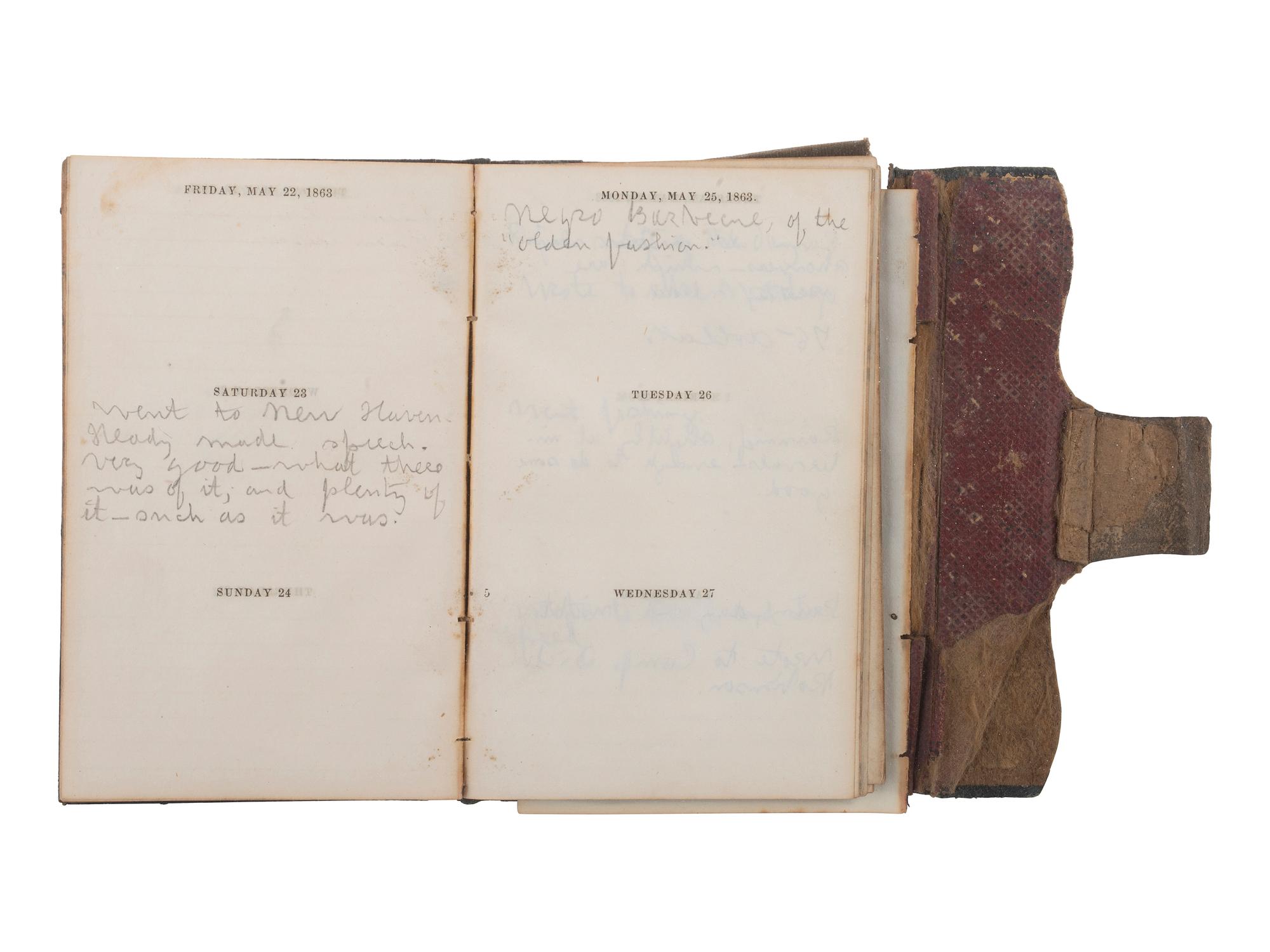 [CIVIL WAR] -- [QUANTRILL'S RAIDERS]. Diary of H.M. McCarty, editor of the Border Star at Westport, Missouri, with entries referencing 1863 clashes between Union soldiers and southern sympathizers, guerilla activity, and Quantrill's Raiders.