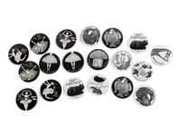 GOREY, Edward. A group of buttons, clothing, towels and a tote bag.