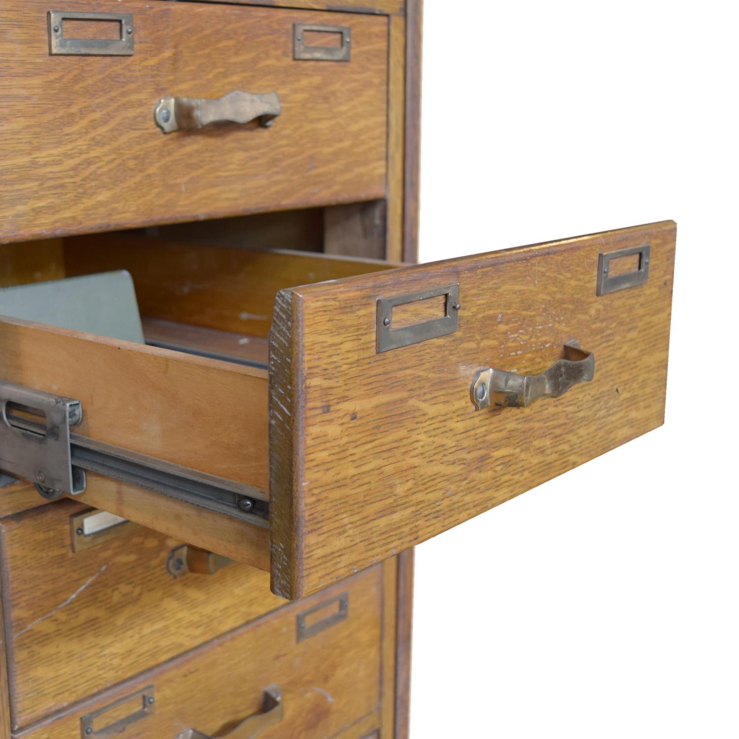An Oak Eight Drawer Filing Cabinet 18" W x 27" D x 51.5" H — United States, Circa 1910