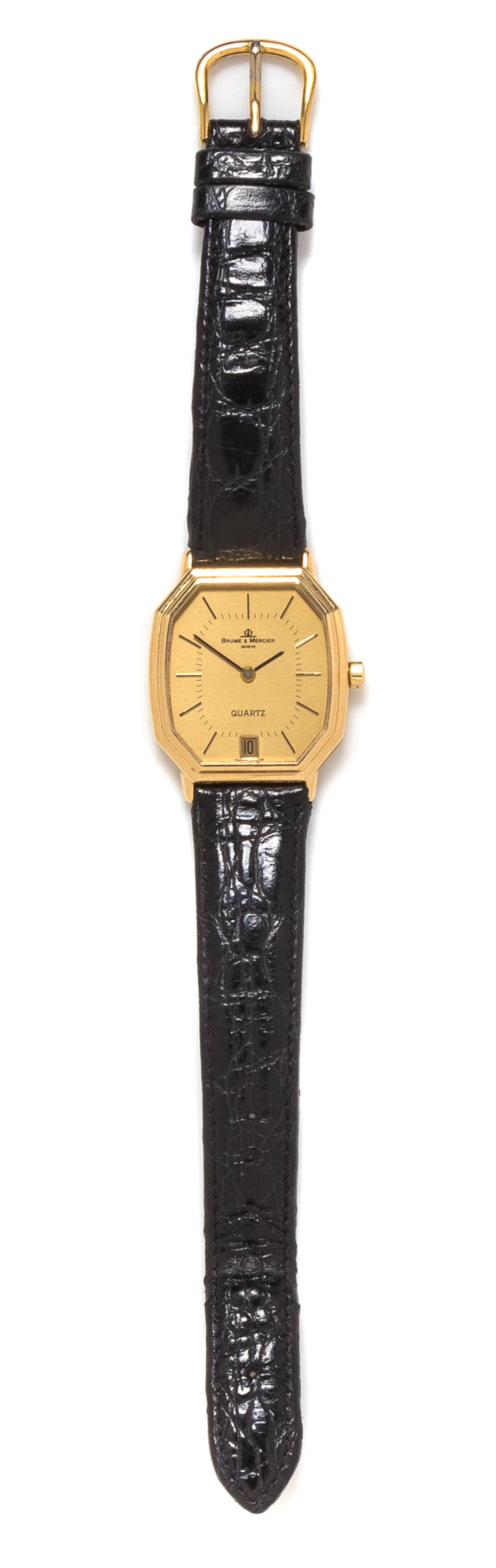An 18 Karat Yellow Gold Wristwatch, Baume & Mercier,