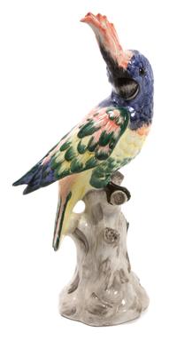 Three Italian Painted Ceramic Models of Birds Height of tallest 18 inches. — 20TH CENTURY