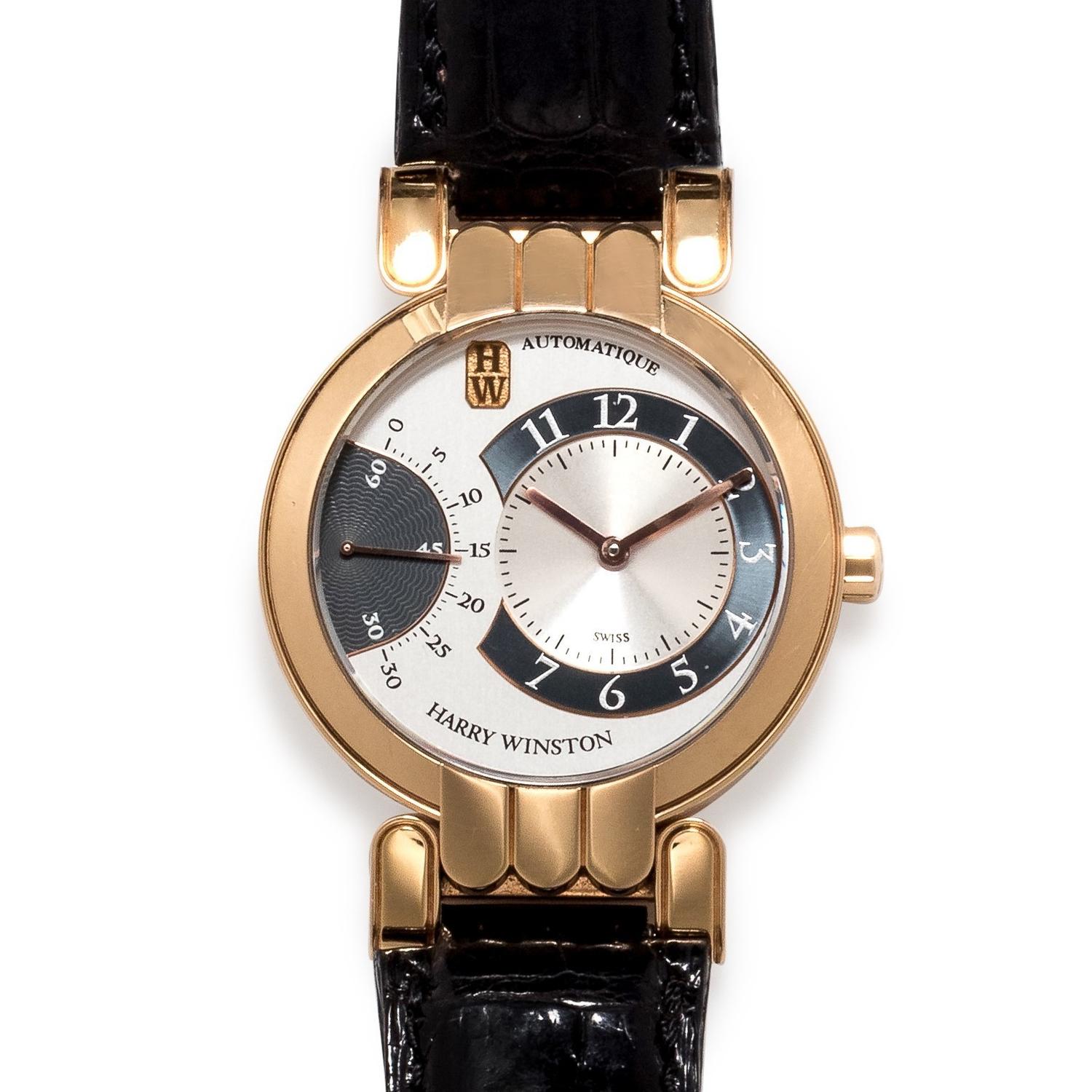 Harry Winston, 18K Pink Gold Ref. 200MASR37R 'Premier Excenter' Wristwatch