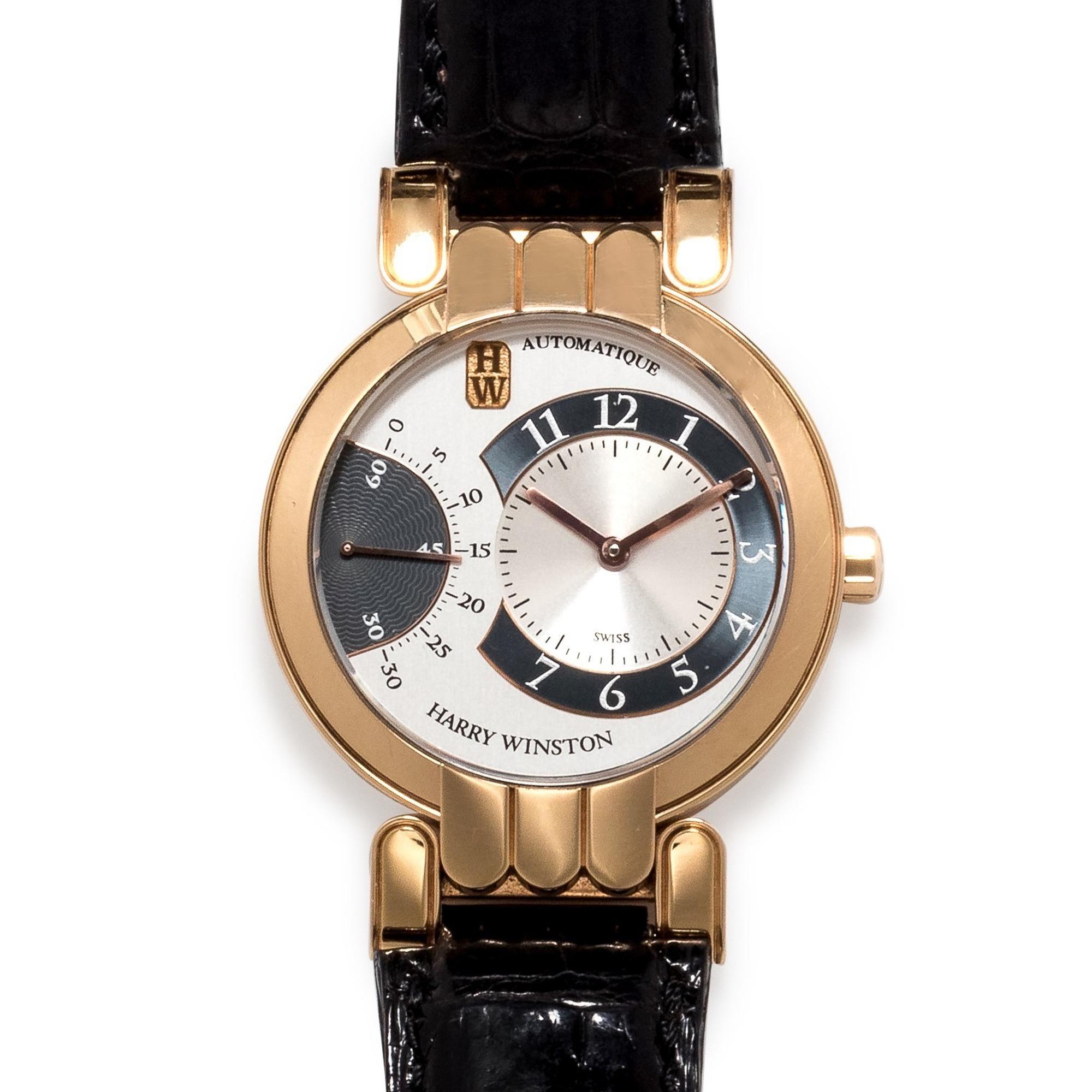 Harry Winston, 18K Pink Gold Ref. 200MASR37R 'Premier Excenter' Wristwatch