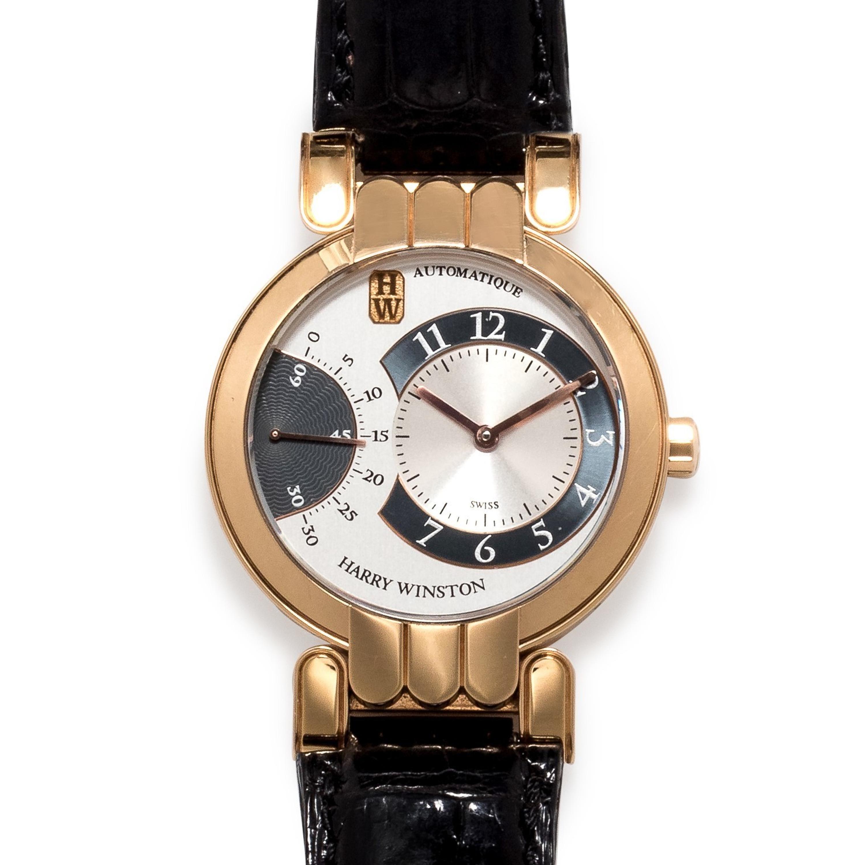 Harry Winston, 18K Pink Gold Ref. 200MASR37R 'Premier Excenter' Wristwatch