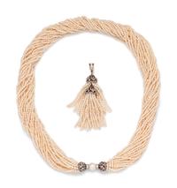 Cultured Pearl and Diamond Multistrand Necklace