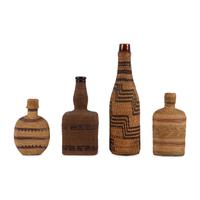 Nuu-chah-nulth / Makah Basketry Covered Wine and Whiskey Bottles