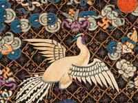 A Pair of Chinese Embroidered Silk Rank Badges, Buzi