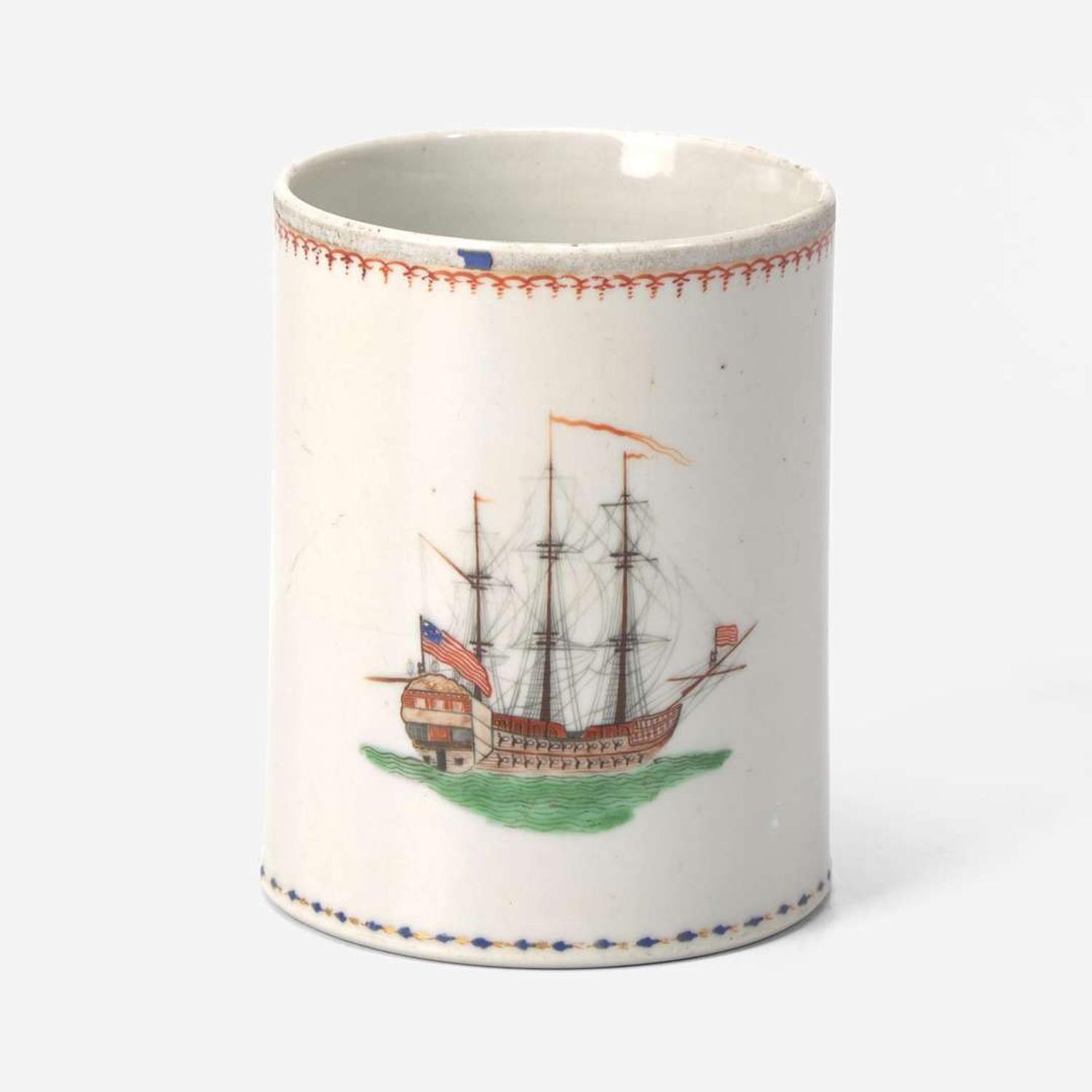 A Chinese Export porcelain mug made for the American market late 18th / early 19th century