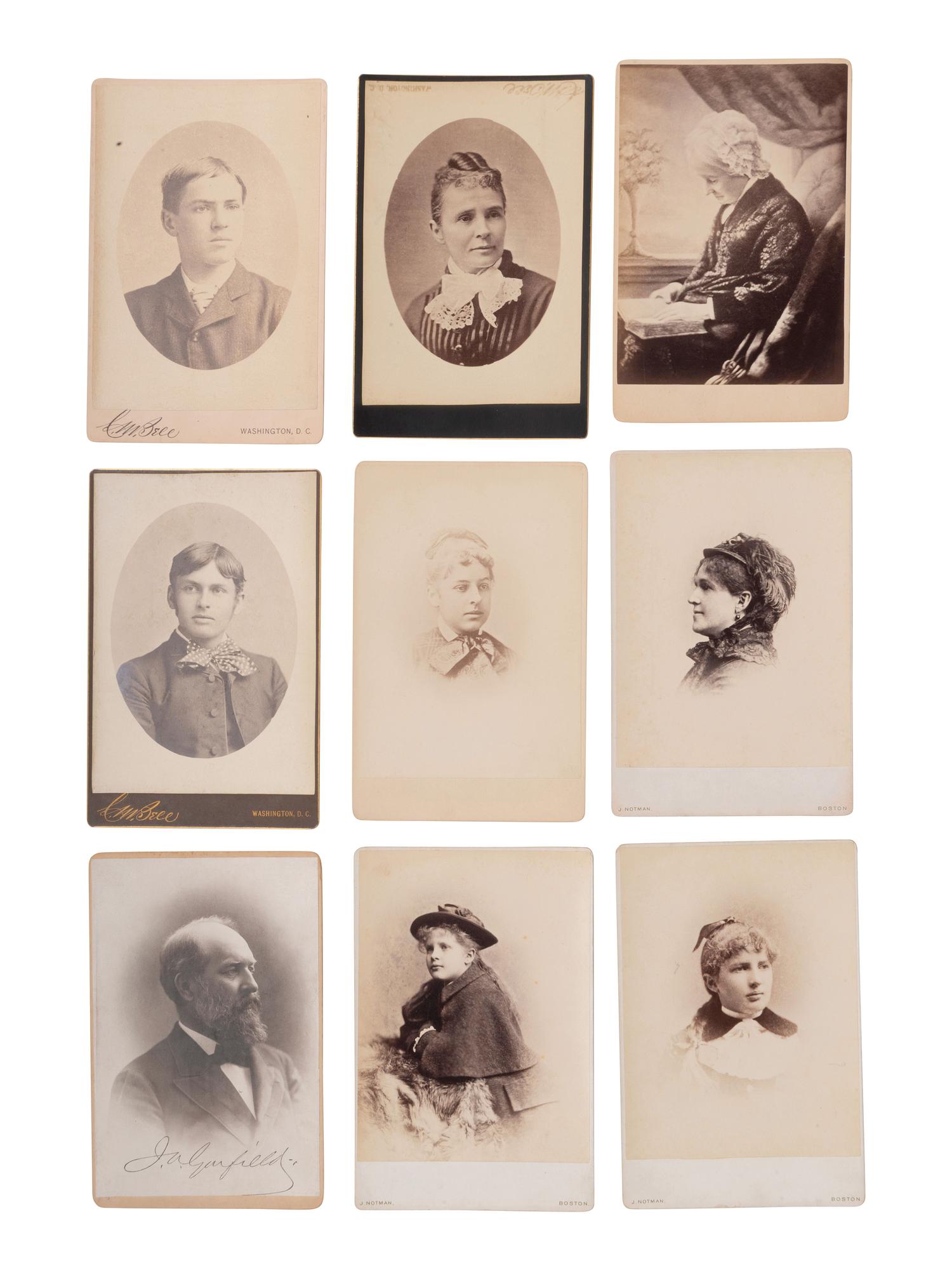 [GARFIELD, JAMES A. (1831-1881)]. A collection of photographs related to Garfield and his assassination, incl. signed cabinet card.