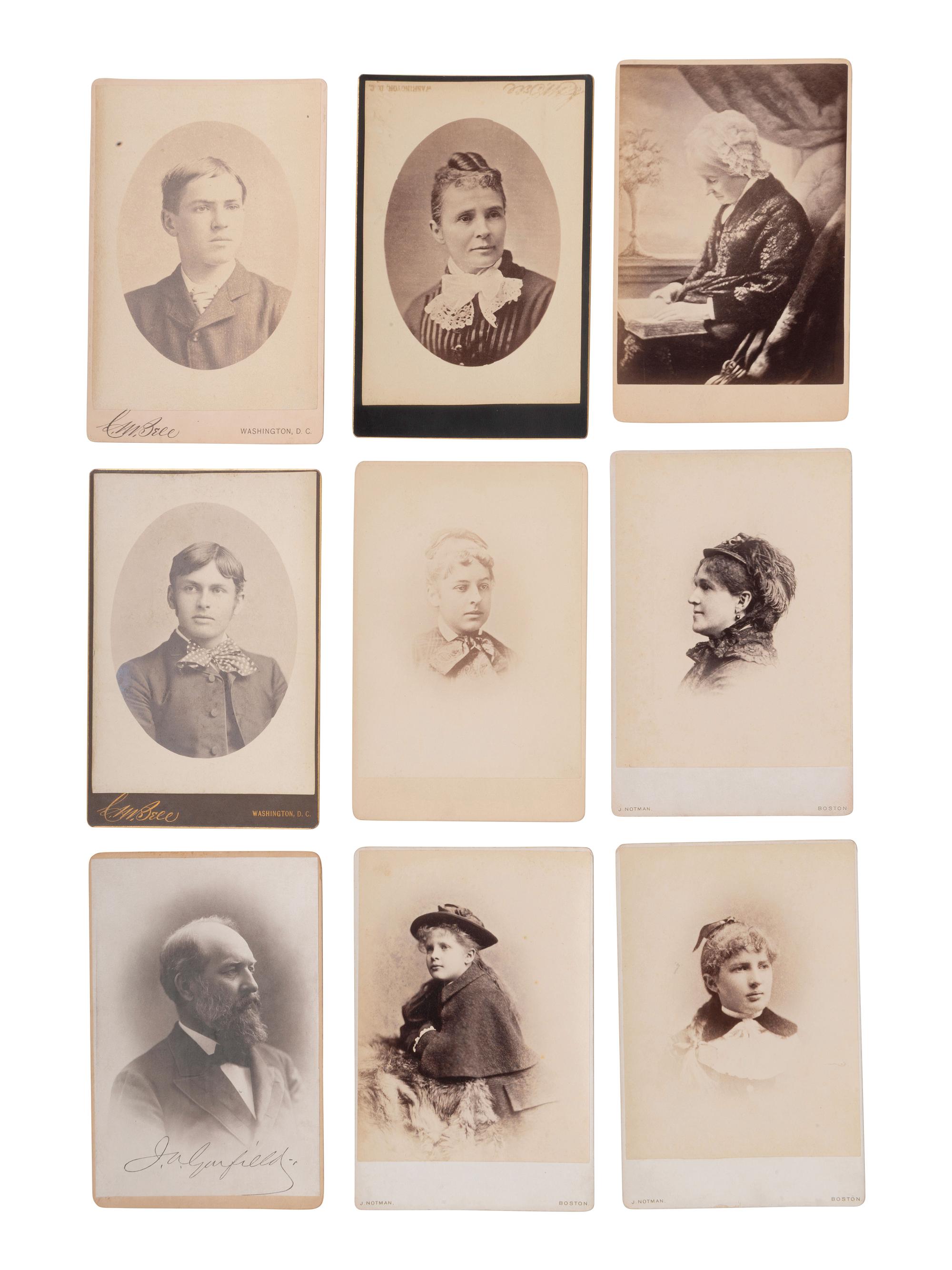 [GARFIELD, JAMES A. (1831-1881)]. A collection of photographs related to Garfield and his assassination, incl. signed cabinet card.