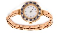 GOLD, SAPPHIRE AND DIAMOND WRISTWATCH