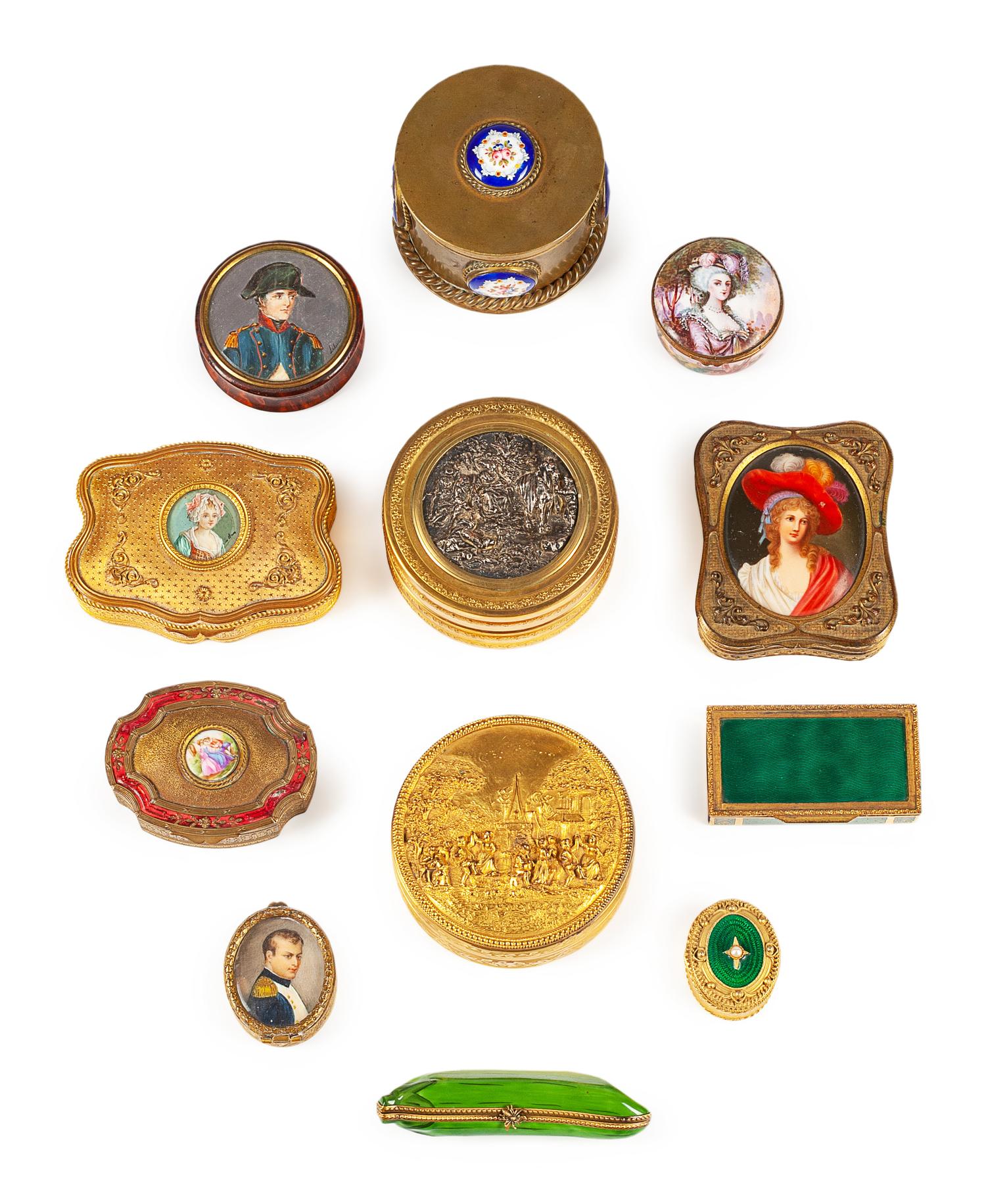 Twelve Continental Small Boxes