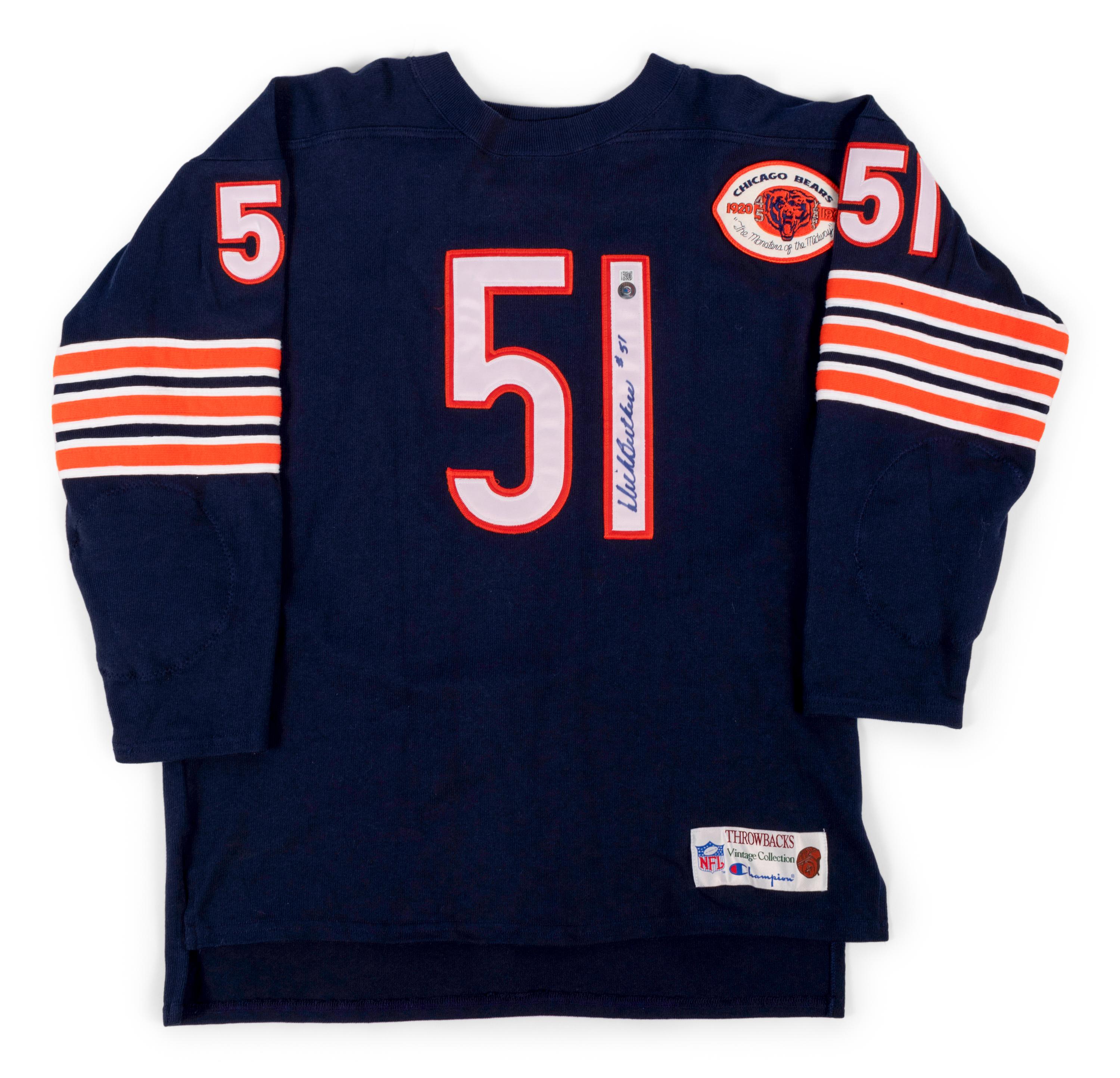 A Group of Seven Chicago Bears Signed Items Including Gale Sayers and Dick Butkus Jerseys (BAS Beckett Authentication Services Certified),