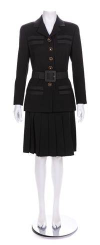 Chanel Black Jacket and Skirt, 1990-2000s