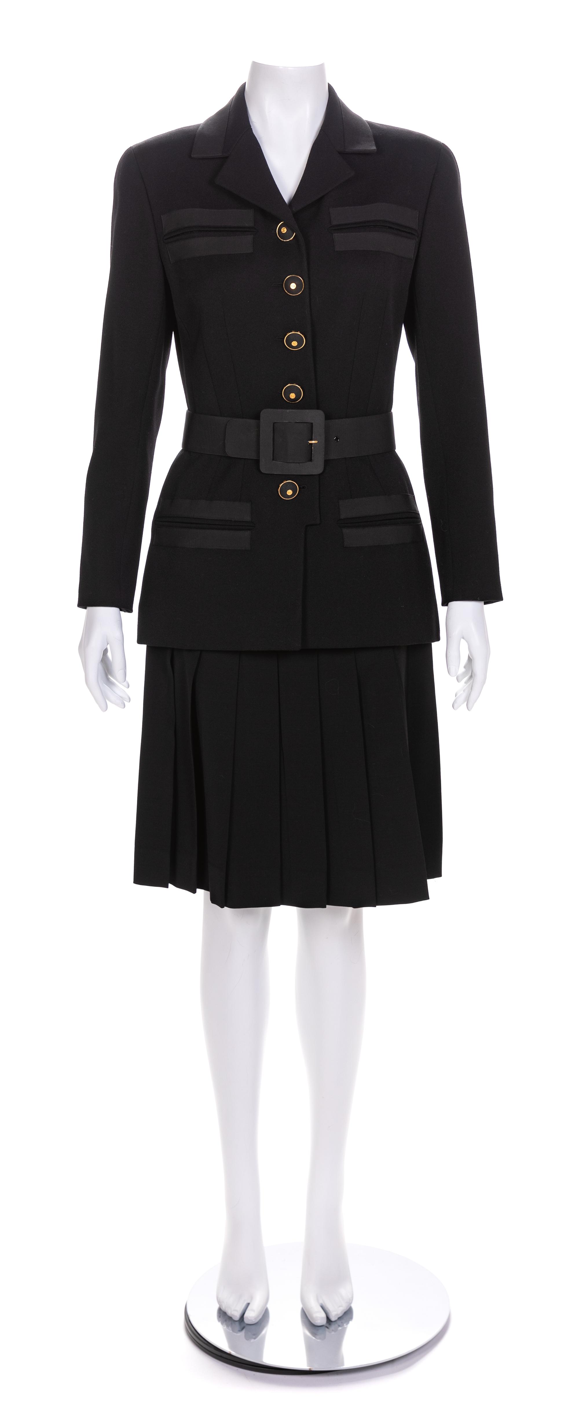 Chanel Black Jacket and Skirt, 1990-2000s