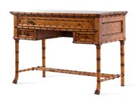A Victorian Bamboo Carved Maple Writing Table