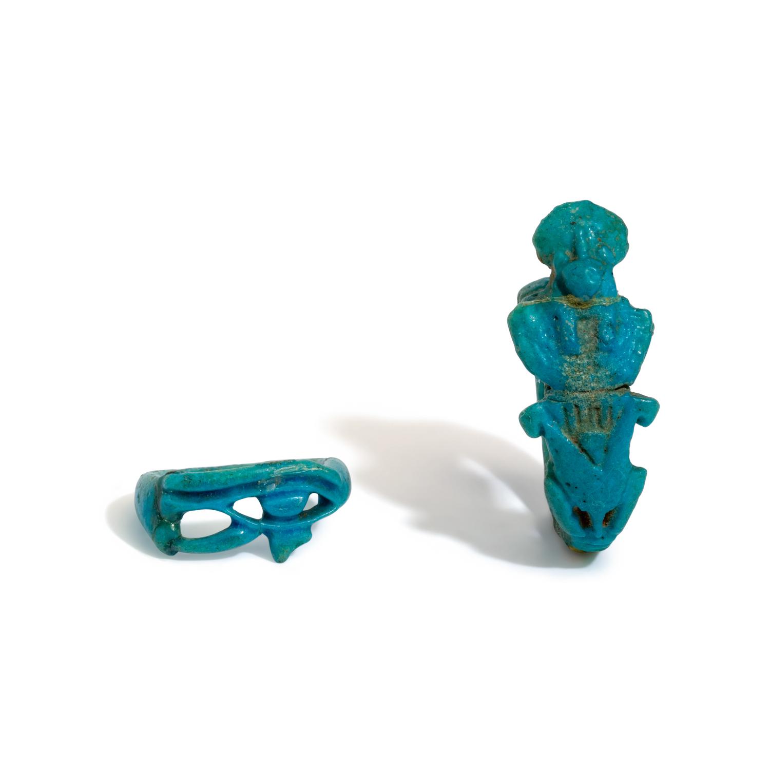 Two Egyptian Faience Rings
