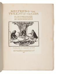 [ILLUSTRATED BOOKS]. RACKHAM, Arthur (1867-1939), illustrator. -- WAGNER, Richard (1813-1883). Margaret Armour, translator. Siegfried & the Twilight of the Gods. London and New York: William Heinemann and Doubleday Page & Co, 1911.