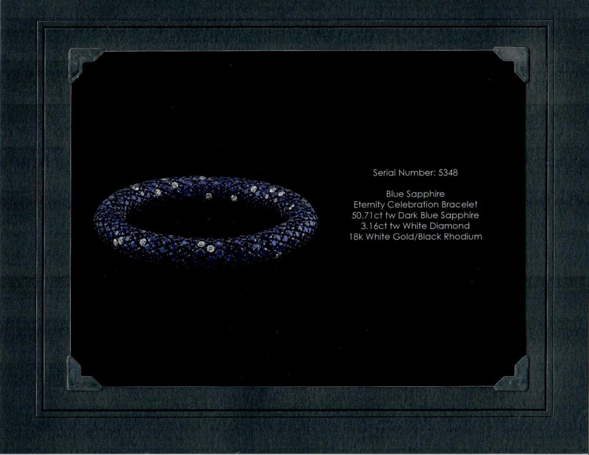 Robert Procop, Sapphire, Diamond, and Blackened Gold 'Eternity Celebration' Bracelet